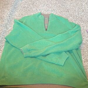 Tommy Bahama Men’s Green Quarter-Zip Sweater
